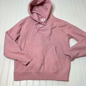 Glossier Hoodie Women's Small Pink Pullover Sweatshirt. 293